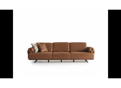 Sofa 4 vietu Chesterfield dizains Luksusa sofa Polster Couch brūns
