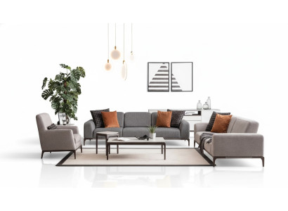 Sofa komplekts 4 1-vietīgs dīvāns krēsla galds blakusgaldi 5 gab.