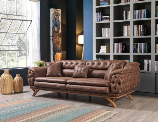 Sofas komplekts 3 3 1 1 vietas šķirnes polsterētais dīvāns Chesterfield sēdvietas.