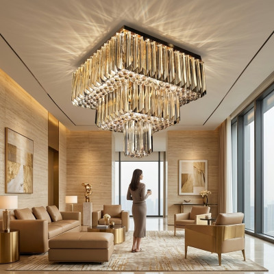 Gandrīz Modern Ceiling Light Designer Jauns Zelts Luksusa Dzīvojamā Istaba