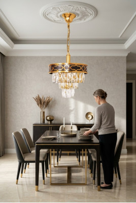 Kronšķite dzīvojamā istaba lampa ēdamistabas lampa jauna luksusa guļamistabā