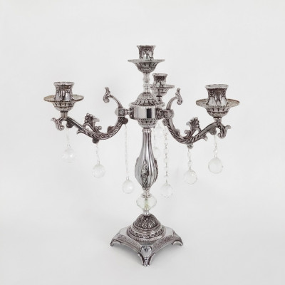 Galds lampa Nakts lamp Gaisma Luksusa galds lampa Dzīvojamā istaba sudraba krāsā