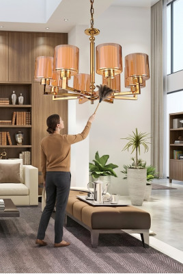 Kronšķēde Stil Moderns griestu lampa skaista lampa zelta jauna luksusa.