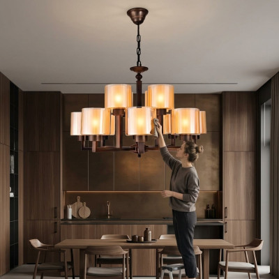 Gaiša zelta griestu lampa - Skaista griestu lampa stikls dzīvoklī