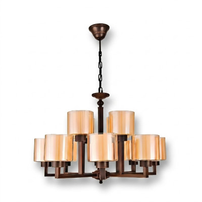 Gaiša zelta griestu lampa - Skaista griestu lampa stikls dzīvoklī
