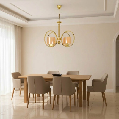 Gulta lampa zelta krāsā luksusa griesti gaisma stikla dzīvojamā istabā