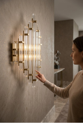 Sienas lampa Sienas Gaisma Spuldzes Kristāla Dzīvojamā Istaba Luksus Zelts