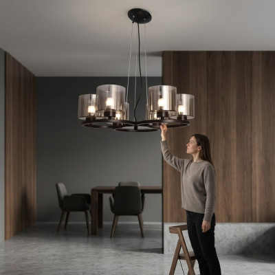Gaisma griesti lampa Gaisma apgaismojums melns lampa stikls