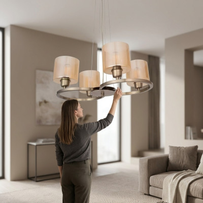 Gaisma moderns stikls griestu Lamp mūsdienu griestu Lamp dzīvojamā istabā peldoša Jauns