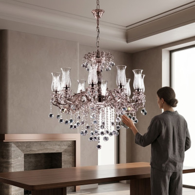 Kronlusters klasiskais dizains griestu lampa dzīvojamajā istabā kristāla lampa