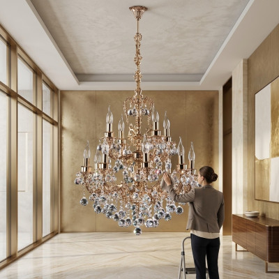 Gaiškrāsns Lustra Liustra Kristāla lampa Apgaismojums Lukturi Lampas Nauda 65x113
