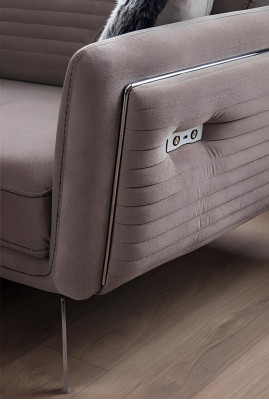 Sofas komplekts Dīvāns Polster Mēbeles Audums Dīvāns Dīvāni 3+3+1 Pelēka Grupa
