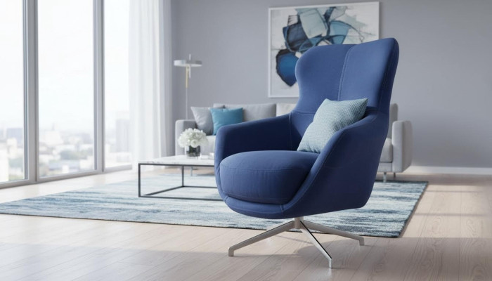Krēsls Krāsa Zila ērtas mīkstas Luxurious for dzīvojamā istaba Atslābināties Klubs