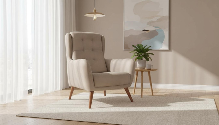 Chesterfield krēsla kluba dīvāns vienpersonas dīvāns mēbeles beige relaksējošs jauns