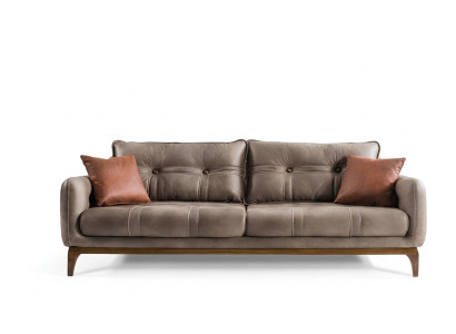 Sofas Dīvāni Trīsvietīgi dizainera dīvāns Dīvāns Polster mēbeles Brūns Dzīvojamā istaba