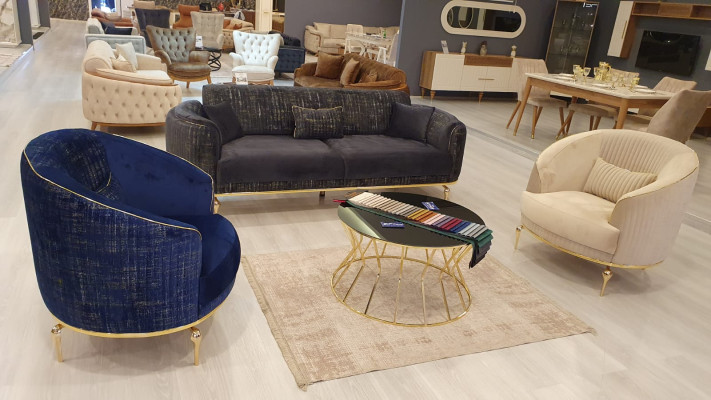 Sofa komplekts 331 sēdekļi Mūsdienīgs dīvāns Dīvāns Krēsls Dīvāni Luksusa komplekts 3 gab.