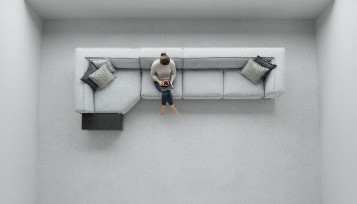 Stūra dīvāns dīvāns pelēka auduma dīvāni mēbeles 430x165 dīvāni dīvāni