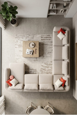 Stūra dīvāns U-formā Dzīvojamā istabā Dīvāns Sofa Polster Sofa Moderns Dzīvojamās zonas iekārtojums