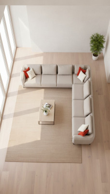 Stūrtsofa L-formas dzīvojamistabas luksusa dīvāns ar demontējamiem polsteriem 402x402 auduma dīvāns