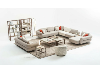 Sofas komplekts 2+1 sēdvietu Ā-veida dīvāns dzīvojamā istabā Komplektā Luxus dīvāni