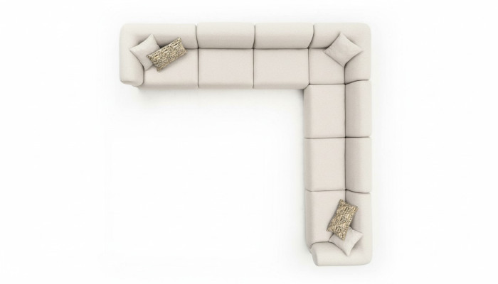 Sofa L-formas Polster Couch Dzīvojamā istaba Moderna Mēbeles 405x405cm Dīvāni Stūra dīvāns