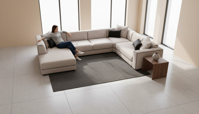 Mūsdienīgs stūra dīvāns U-formas dzīvojamā istaba Sofa komplekts Sofa komplekts
