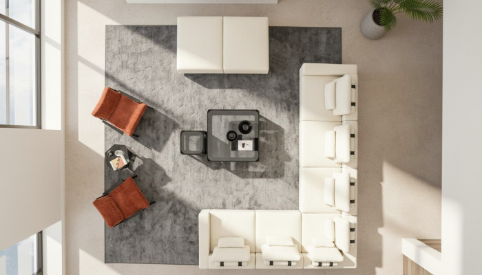 Sofas komplekts L-formā Dizainera polstermēbeles Dizaina krēsls Piespiedu mēbeles Stūra dīvāns