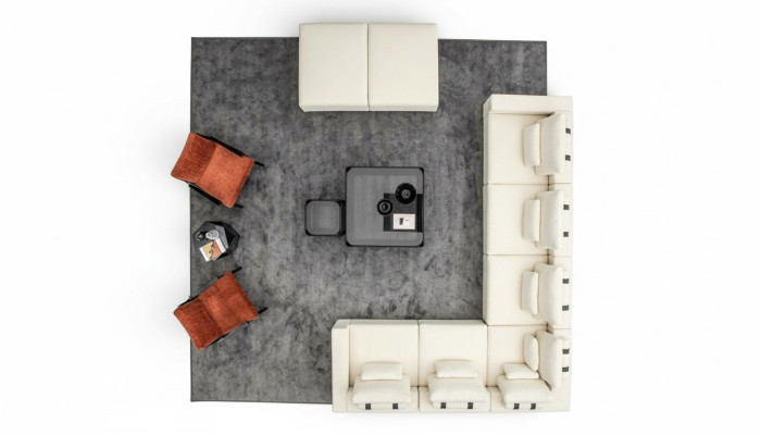 Sofas komplekts L-formā Dizainera polstermēbeles Dizaina krēsls Piespiedu mēbeles Stūra dīvāns
