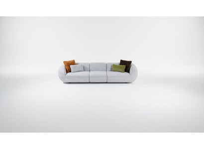 Sofa ar polsteru Lielais pieccērtains dzīvojamais istabas dīvāns Moderna tekstila mēbeles
