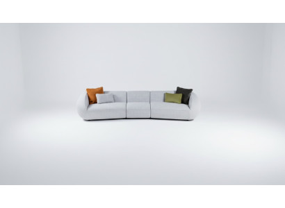 Mīkstā kāpņdaļas sešvietīgais dzīvojamā istabas dīvāns tekstila dīvāns moderns mēbeles