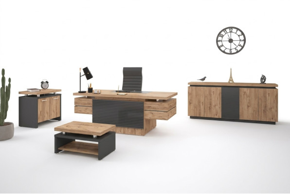 Luxusa biroja komplekts darba telpai mēbeles rakstāmgalds skapis 4 gab.