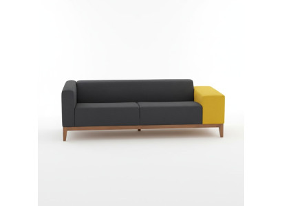Trejosējais dīvāns - mīkstais dīvāns darba istabai, dārgmetālu mēbeles, auduma mīkstais dīvāns.