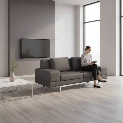Pelekā sofa Modernē trisosēja darba telpas galds Polsterbank Tekstilmōbeles