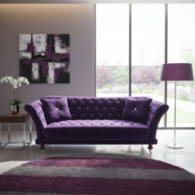 Chesterfield 3 divvietīgie eleganti dīvāni Tekstils dīvāns luksusa zilā dīvāna modelis