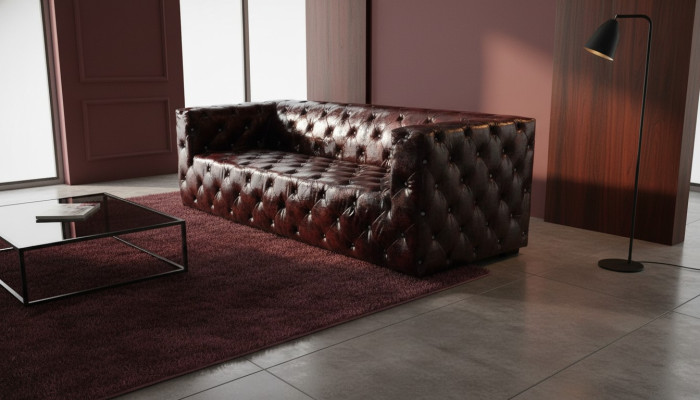 Dīvāns Chesterfield 3 vietas luksusa dīvāns brūns dīvāns ādas dīvāns 250 cm