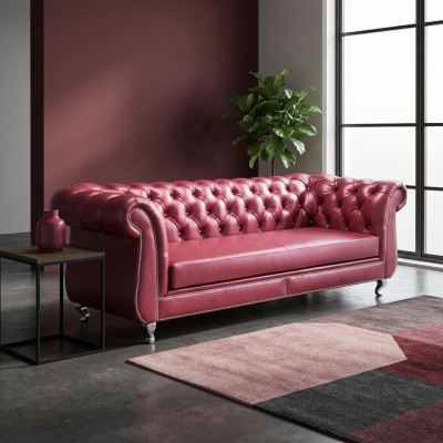 Dīvāns Chesterfield 4 vietas luksusa dīvāni ādas dīvāns viesistabas dīvāns