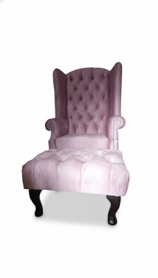 Chesterfield ausu krēsls atpūtas krēsls Samtie Rozā Sēdvietas Klubs Relax Lounge Club