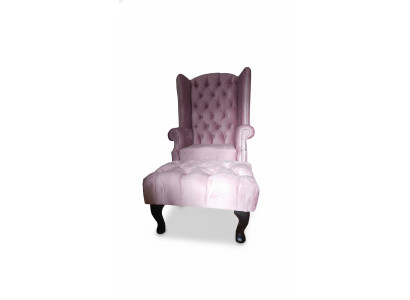 Chesterfield ausu krēsls atpūtas krēsls Samtie Rozā Sēdvietas Klubs Relax Lounge Club