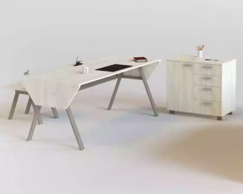 Luksusa biroja komplekts elegantā modernā stilā no augstas kvalitātes koka.