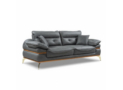 Mūsdienīga pelēka sofa dzīvojamā istabā Ekskluzīva 3-vietīga sofa