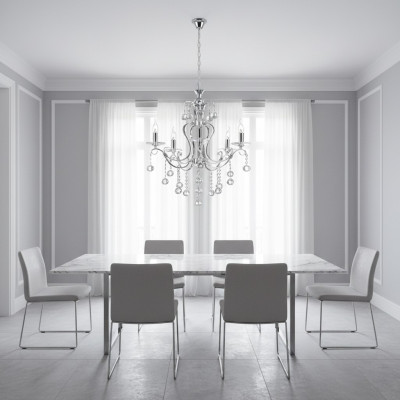 Luksusa griestu lampa Kronšķilteris Griestu lampa Sudrabs Kristāls