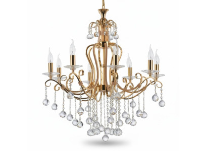 Luksusa griestu lampa, luksusa lampa, kronšteins, griestu lampa, kristāla zeltā.