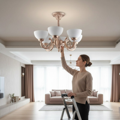 galdi lampes Lustra griestu lustrs lielgabarīta lampa stikls bēšs mākslas