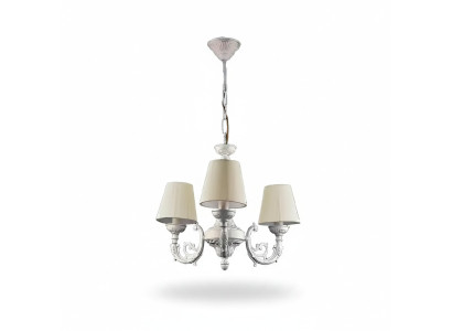 Kronšķe Stiklsustris Lusteņlampa Gaisma Cinkā Balta Māksla