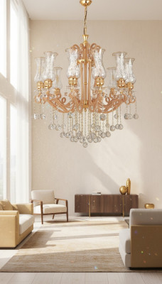 Luksusus griestu lustra liustras griestu lampa kristāls zelts