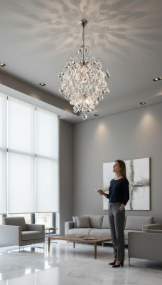Luksusa lustra griestu lampa griestu lampa kronšteins kristāls sudrabs