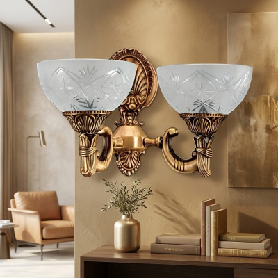 Sienas lampa Sienas lampas Mākslas sienas lampa Lustra Sienas lampas Zeltņu stikls