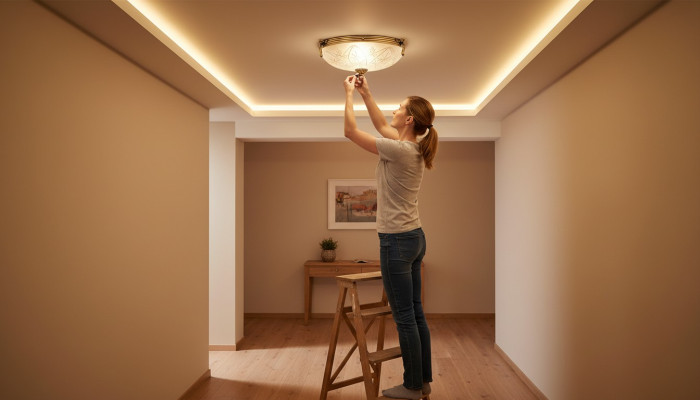 Gaisma sienas lampa pelēka lampa kronšteinu stikls zelts.