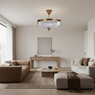Lustes griestu lampa griestu lukturis lampa šķiedra zelts pelēka