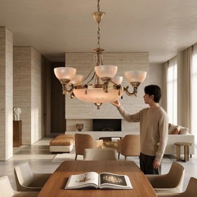 Kronšķiers griesti lampa lusters griestu lampa stikls zelts bēšs